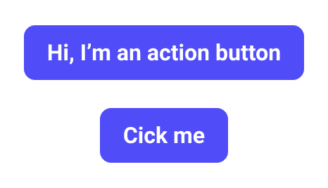 Two blue simple buttons with different sizes
