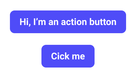 Two blue simple buttons with different sizes