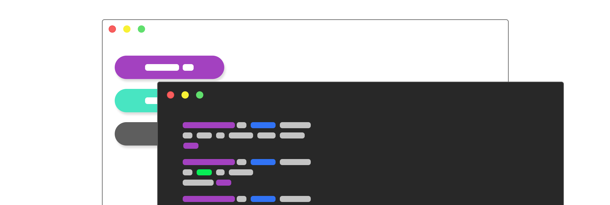 Abstract representation of a buttons being designed